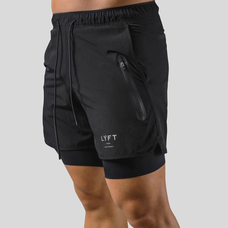 Herren 2-in-1 Laufhose mit Kompressions-Innenhose