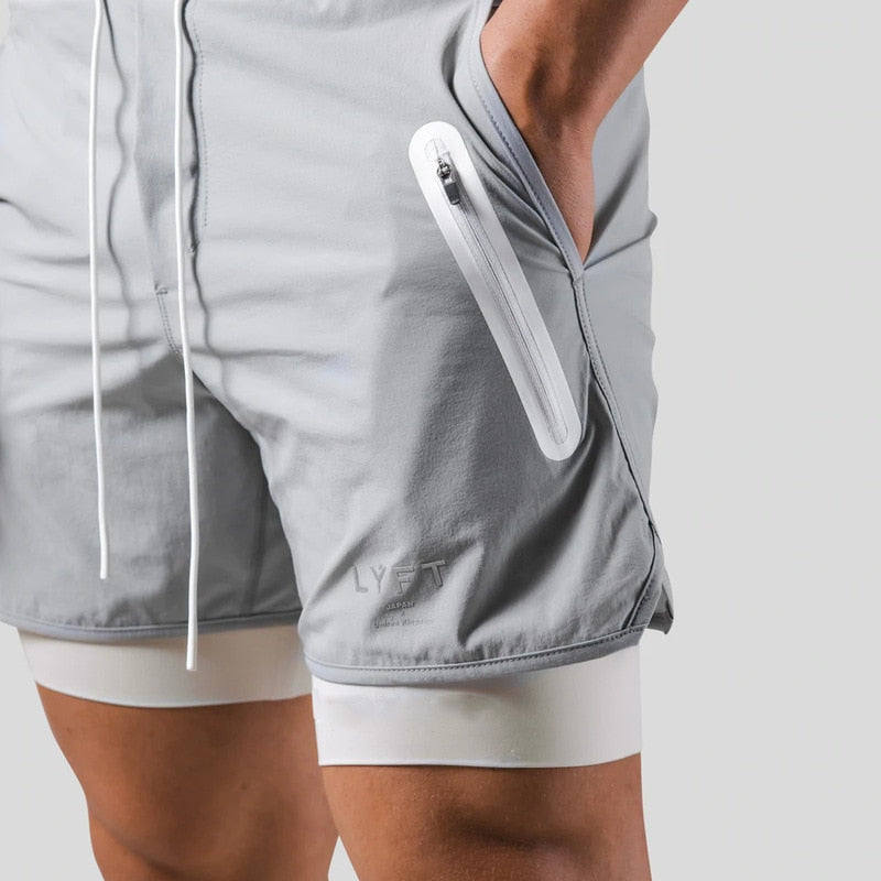 Herren 2-in-1 Laufhose mit Kompressions-Innenhose