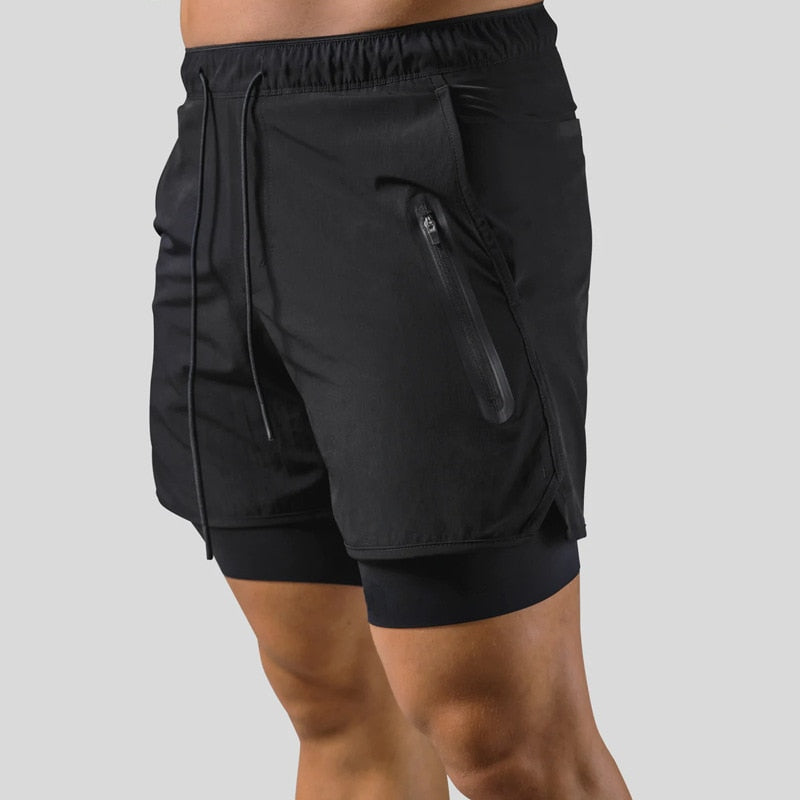 Herren 2-in-1 Laufhose mit Kompressions-Innenhose