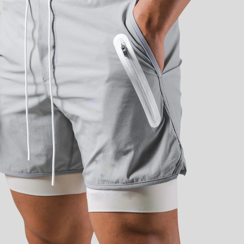 Herren 2-in-1 Laufhose mit Kompressions-Innenhose