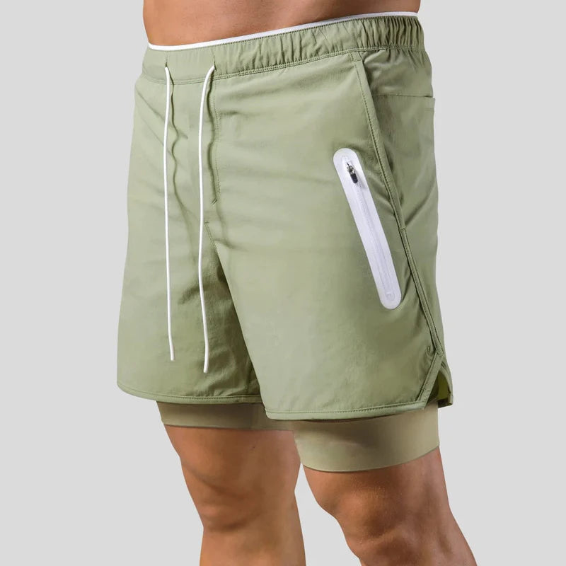 Herren 2-in-1 Laufhose mit Kompressions-Innenhose
