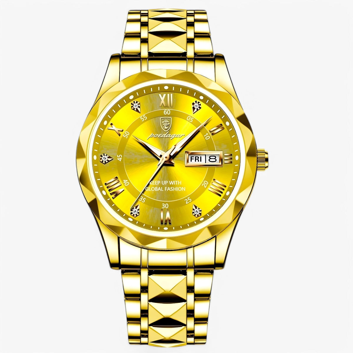 Herren-Automatikuhr mit klassischem Lederarmband, 40 mm