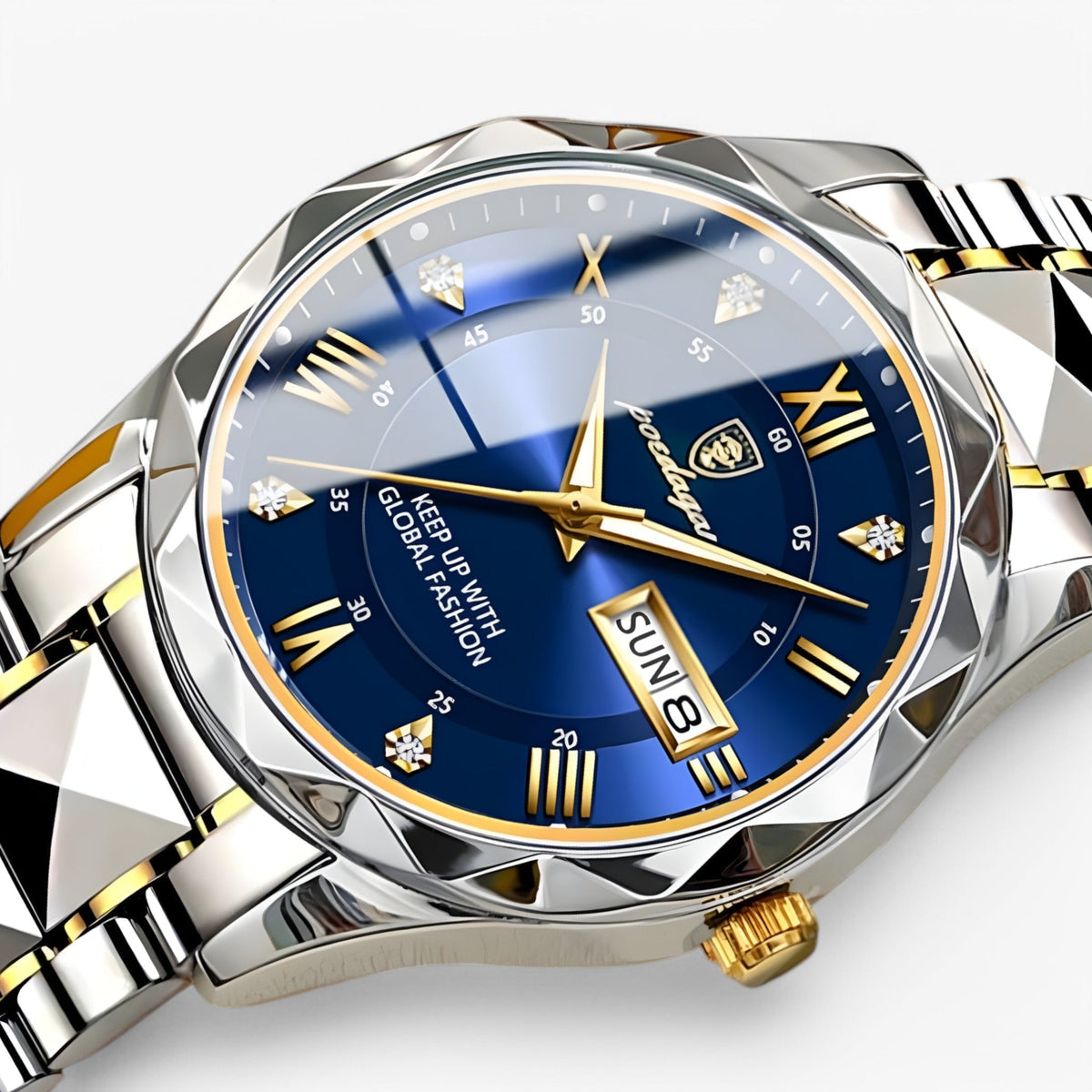 Herren-Automatikuhr mit klassischem Lederarmband, 40 mm