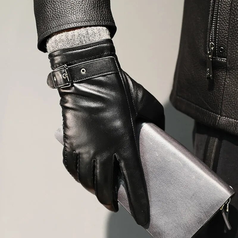 Herren-Lederhandschuhe mit Kaschmirfutter