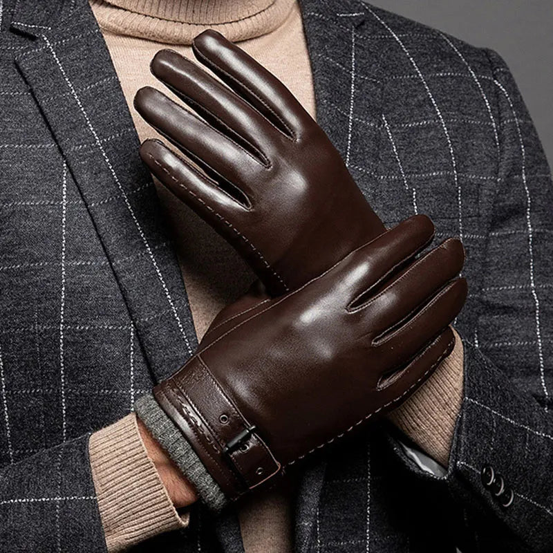 Herren-Lederhandschuhe mit Kaschmirfutter