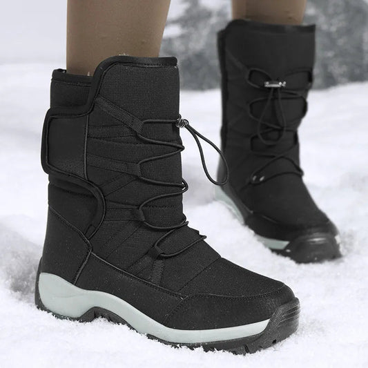 Herrenstiefel mit halbhoher Sohle – Wasserabweisend – Wärmeisolierendes Futter – Robuste Sohle – Verstellbare Passform