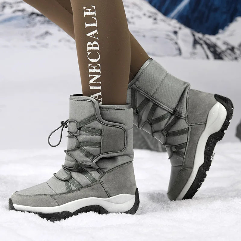 Herrenstiefel mit halbhoher Sohle – Wasserabweisend – Wärmeisolierendes Futter – Robuste Sohle – Verstellbare Passform