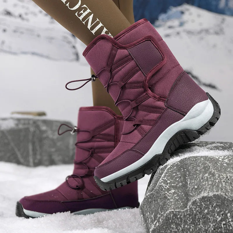Herrenstiefel mit halbhoher Sohle – Wasserabweisend – Wärmeisolierendes Futter – Robuste Sohle – Verstellbare Passform