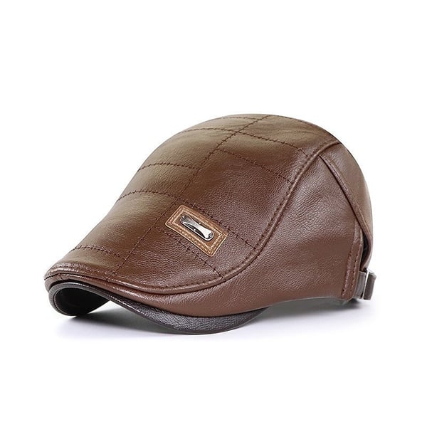 Herren Flatcap – Vintage Flatcap im Newsboy-Stil mit Ziernähten und verstellbarem Riemen für den Alltag