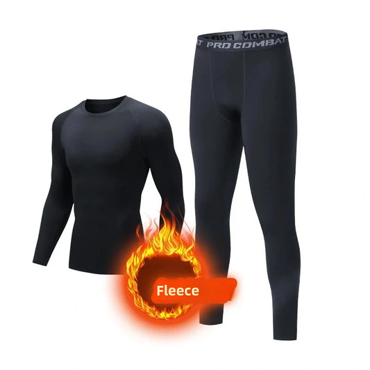 Herren Woll-Kompressions-Funktionsunterwäsche-Set – Schnelltrocknend