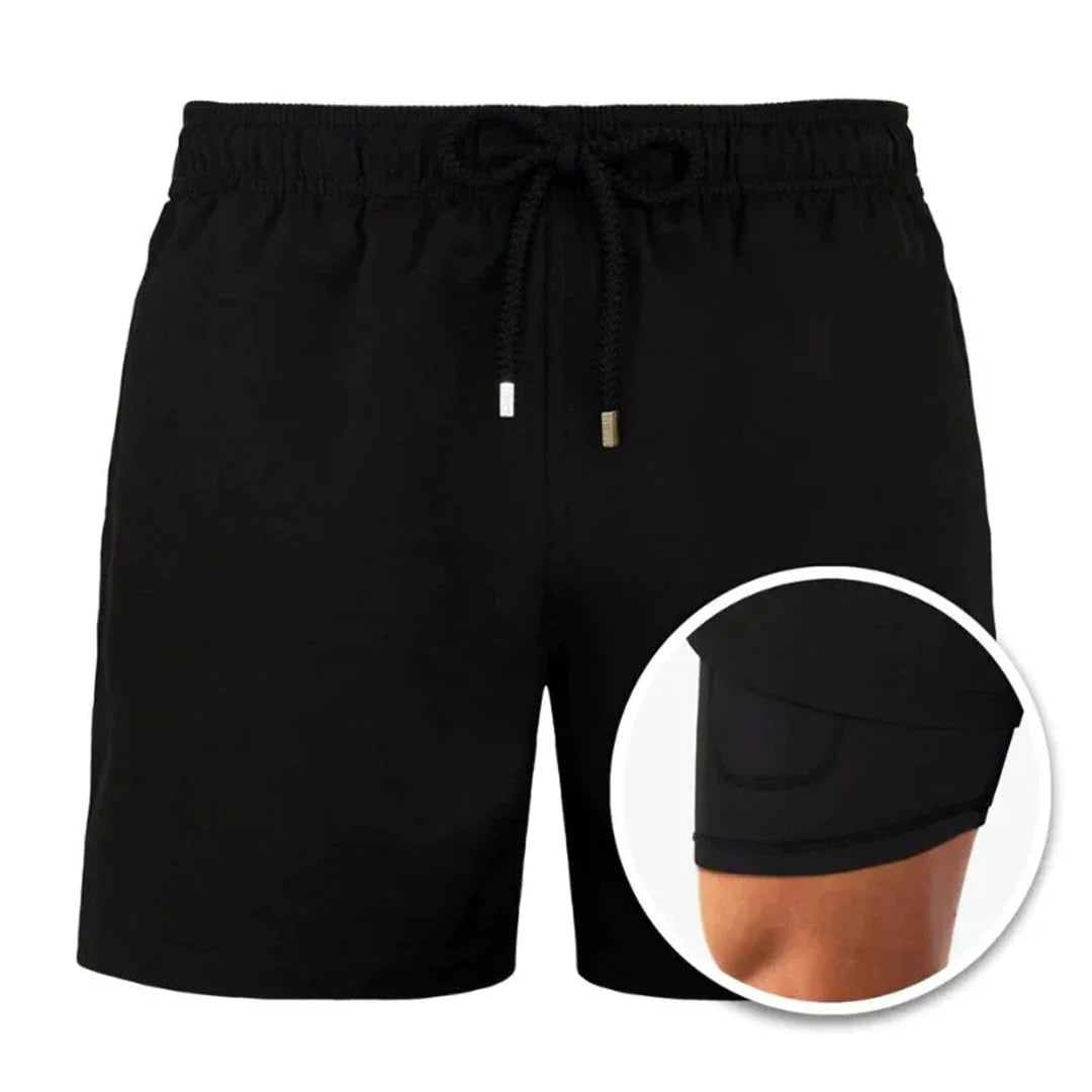 Schnelltrocknende Herren-Badehose mit integrierter Innenhose