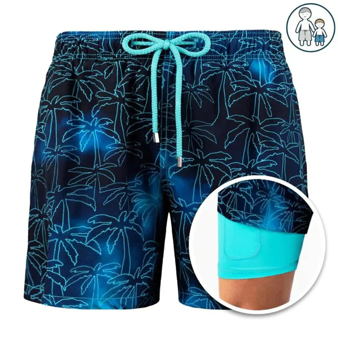 Schnelltrocknende Herren-Badehose mit integrierter Innenhose