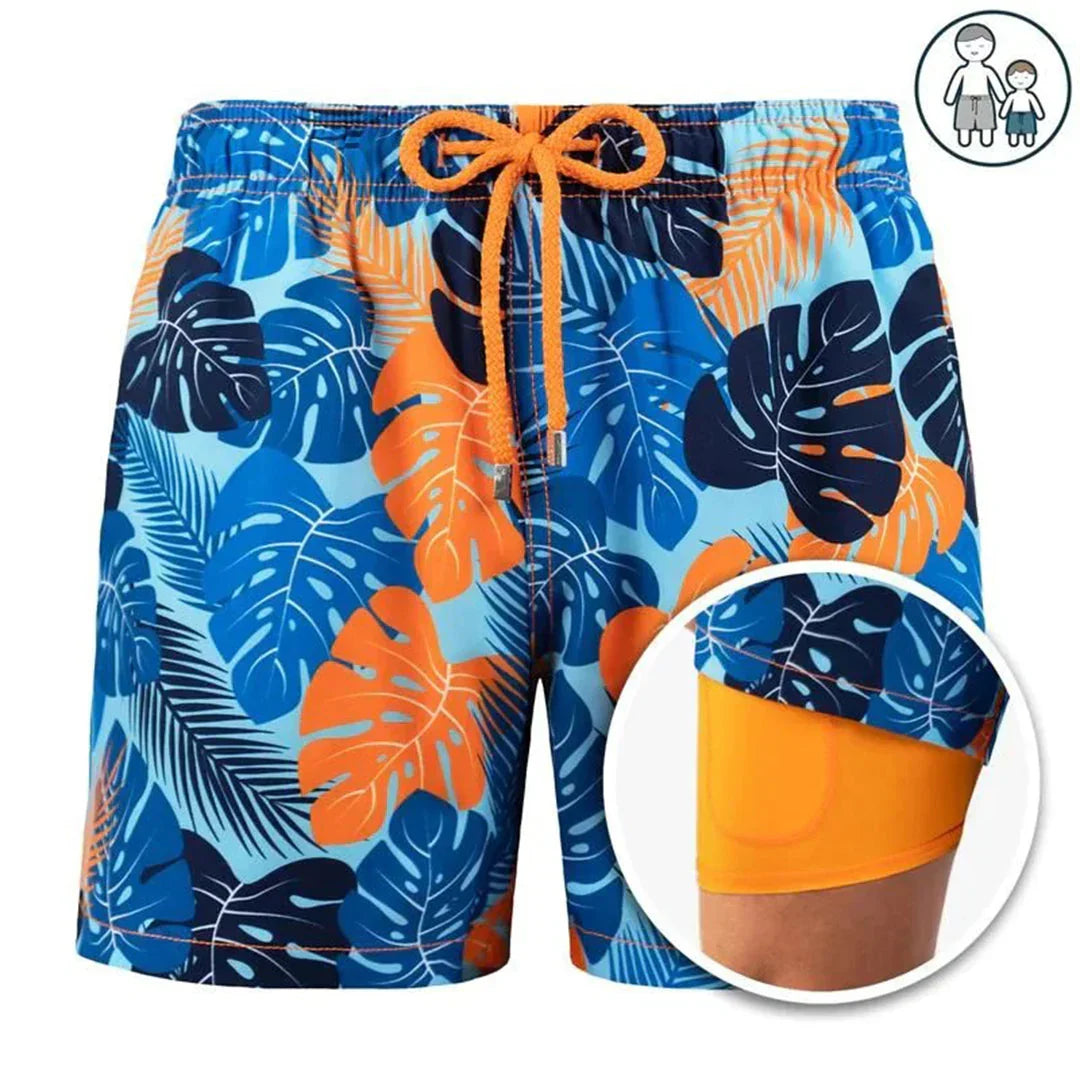 Schnelltrocknende Herren-Badehose mit integrierter Innenhose