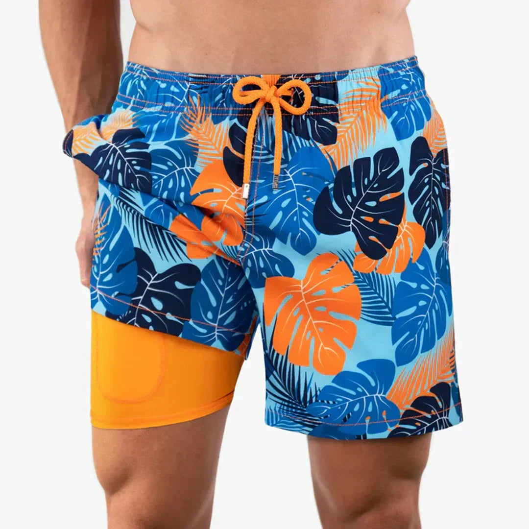 Schnelltrocknende Herren-Badehose mit integrierter Innenhose