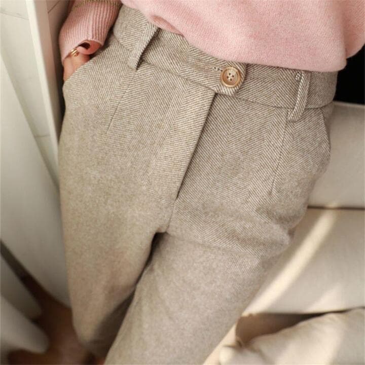 Elegante Herrenhose mit Fischgrätenmuster
