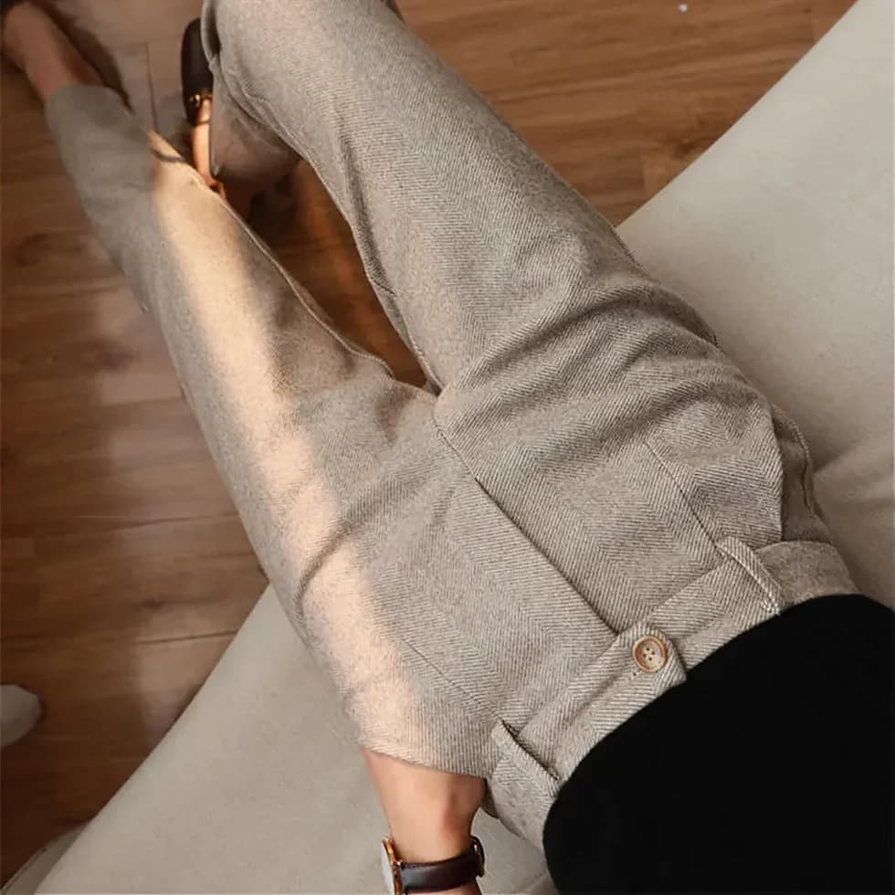 Elegante Herrenhose mit Fischgrätenmuster