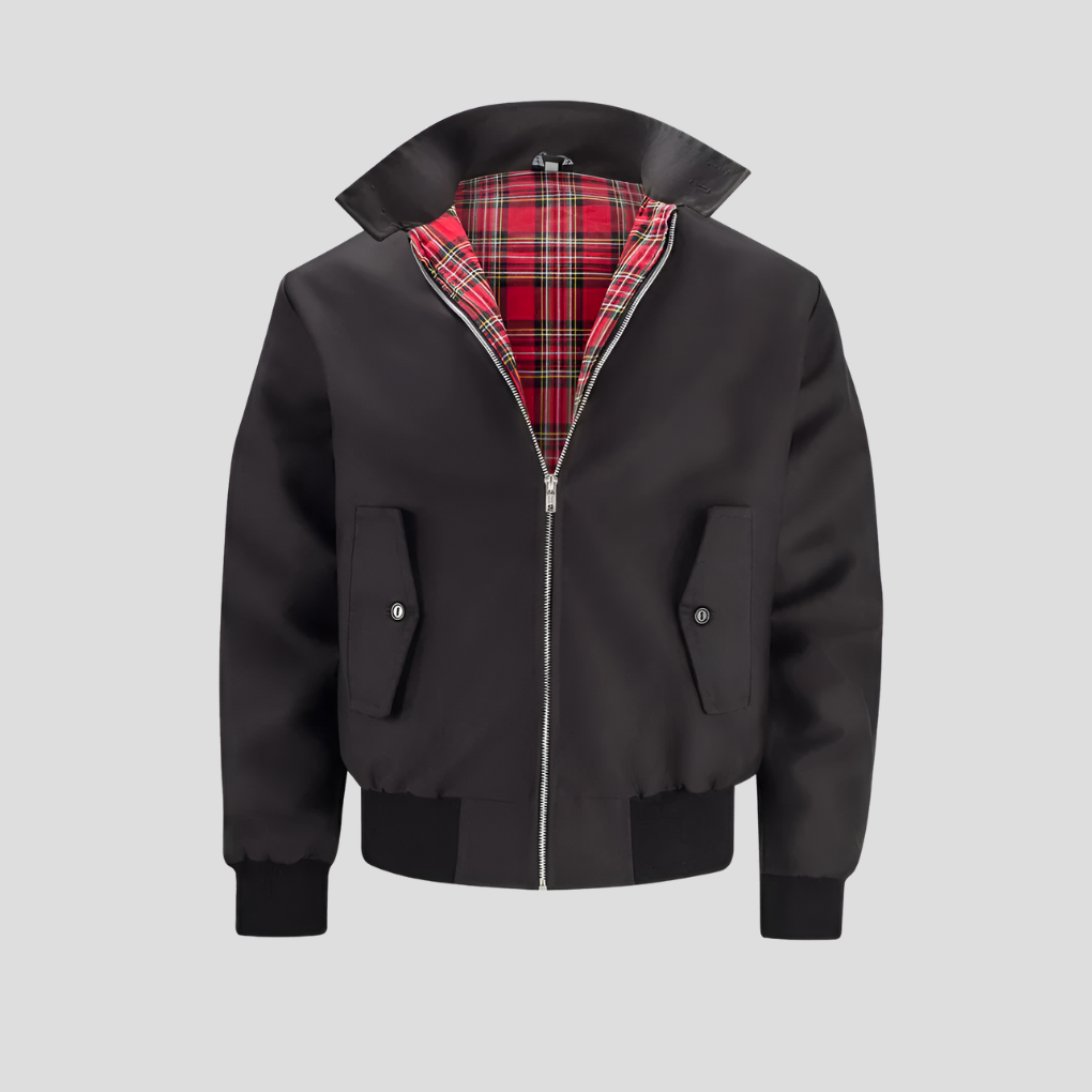 Herren Harrington-Jacke mit Schottenkaro-Futter