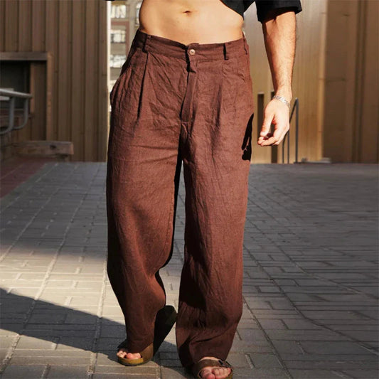 Lässige Herrenhose mit weitem Bein