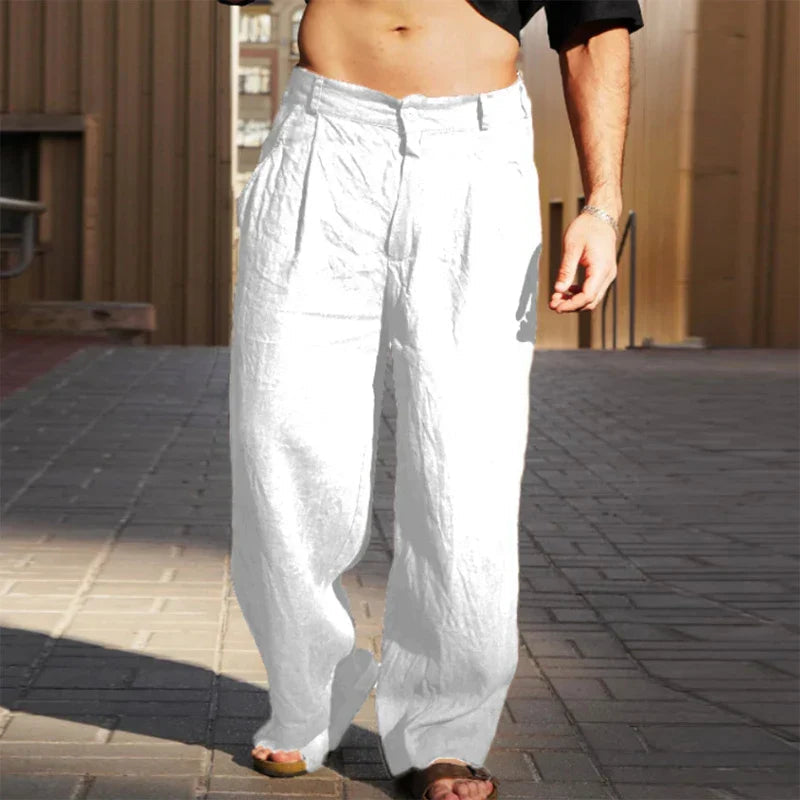Lässige Herrenhose mit weitem Bein