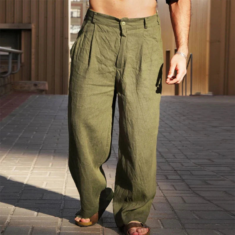 Lässige Herrenhose mit weitem Bein