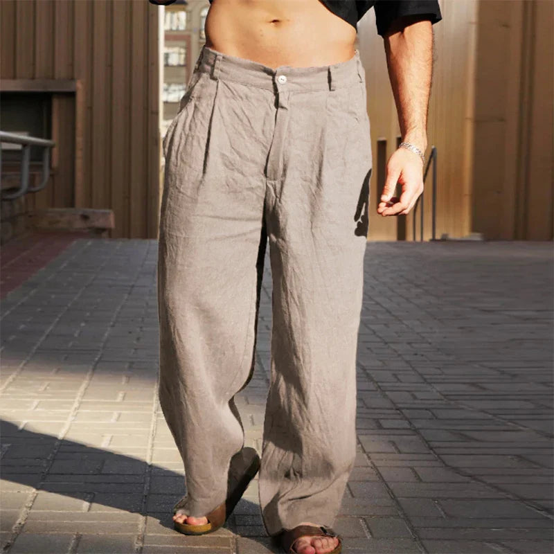 Lässige Herrenhose mit weitem Bein