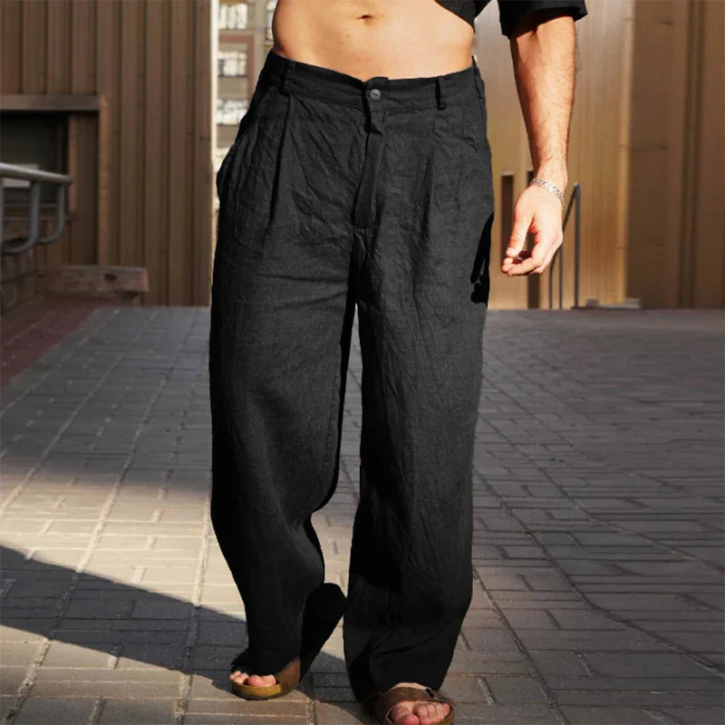 Lässige Herrenhose mit weitem Bein