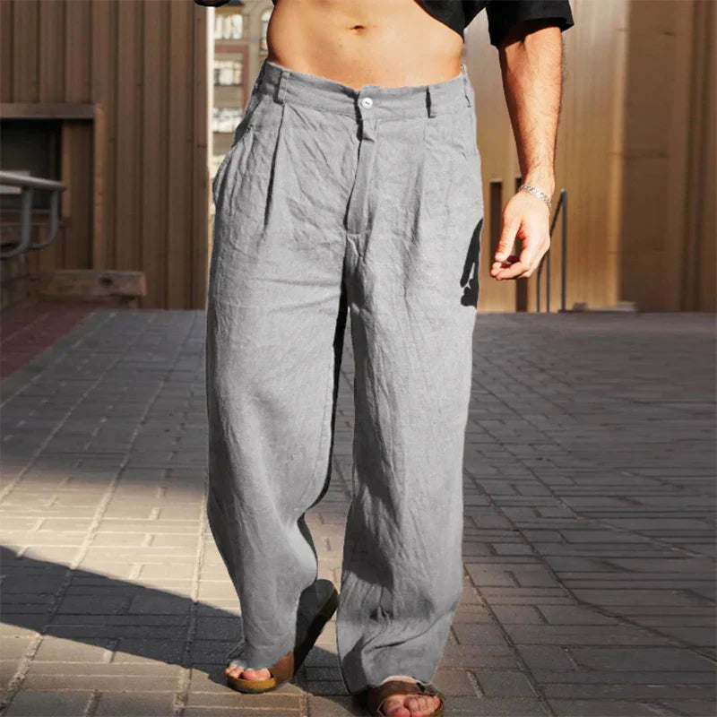 Lässige Herrenhose mit weitem Bein