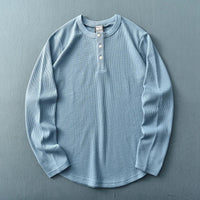 Herren Langarm-Henley-Shirt