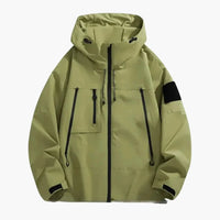 Herren Softshell-Jacke mit Kapuze und Reissverschlusstaschen
