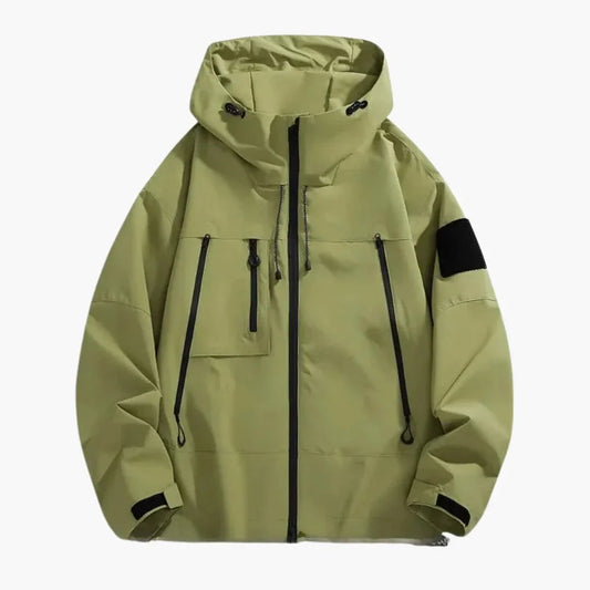 Herren Softshell-Jacke mit Kapuze und Reissverschlusstaschen