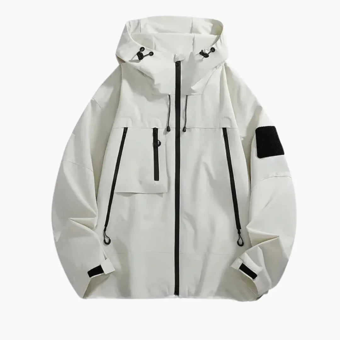 Herren Softshell-Jacke mit Kapuze und Reissverschlusstaschen