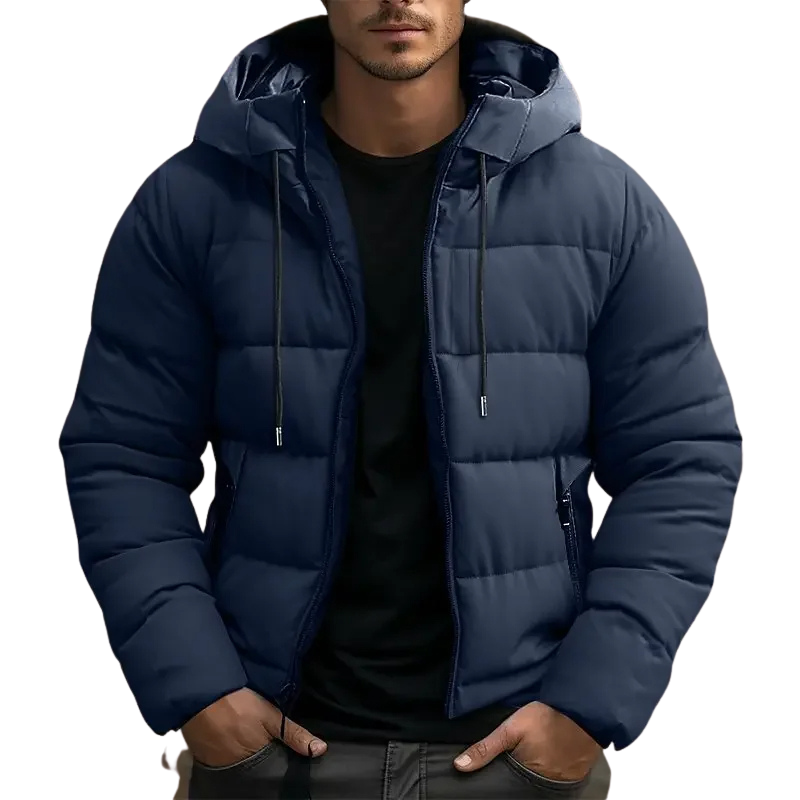 Gesteppte Herren-Pufferjacke mit Kapuze