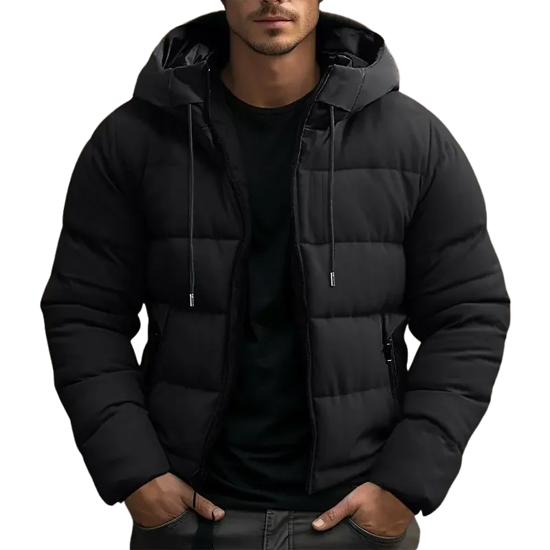 Gesteppte Herren-Pufferjacke mit Kapuze