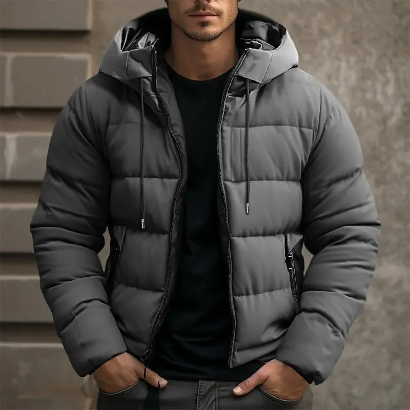Gesteppte Herren-Pufferjacke mit Kapuze