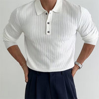 Tailliertes Langarm-Poloshirt für Herren