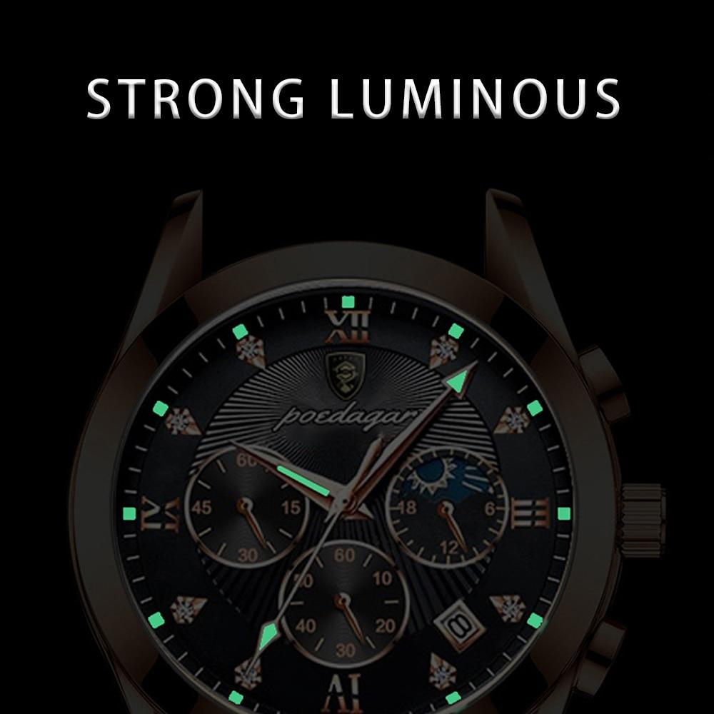 Herrenarmbanduhr mit Premium-Lederarmband