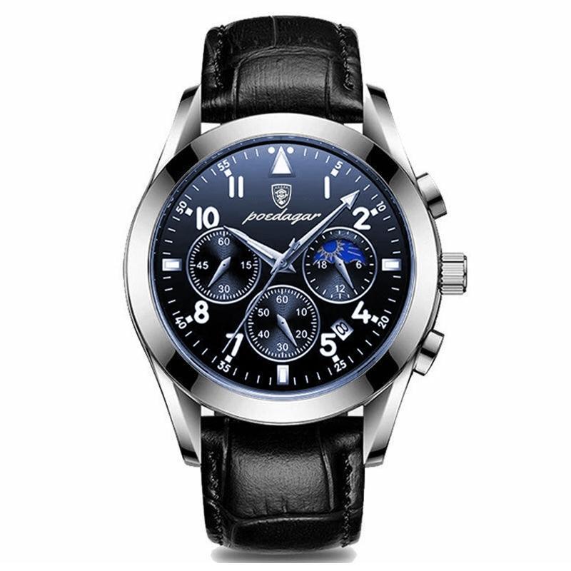 Herrenarmbanduhr mit Premium-Lederarmband