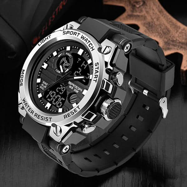 Militär-Armbanduhr für Herren mit Analog- und Digitalanzeige, Multifunktion