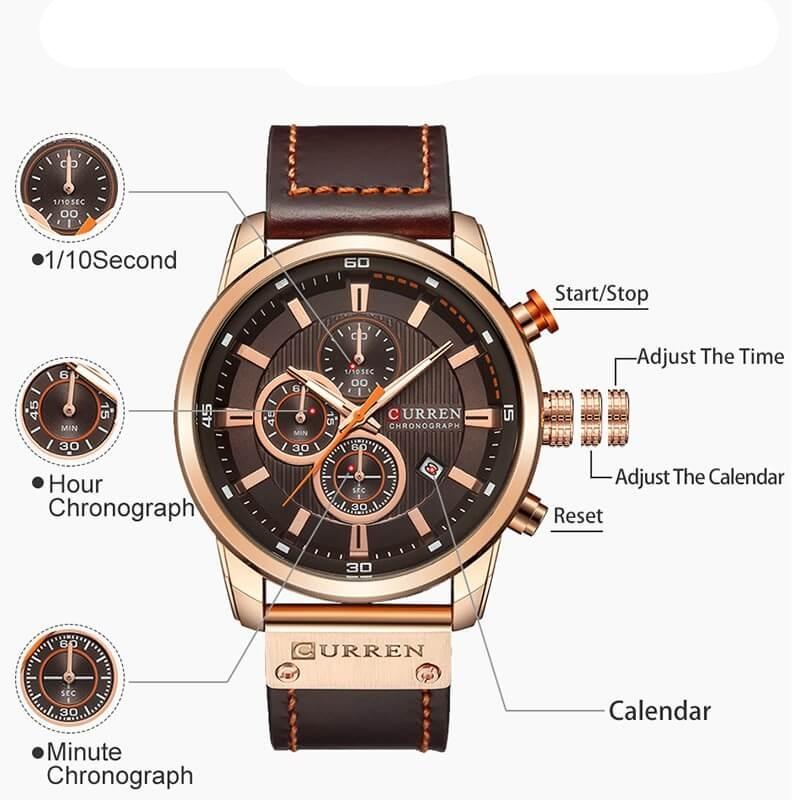 Herren-Chronograph-Armbanduhr