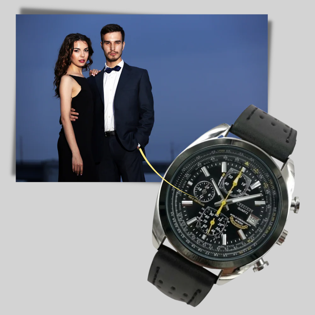 Herren Quarz Chronograph Armbanduhr
