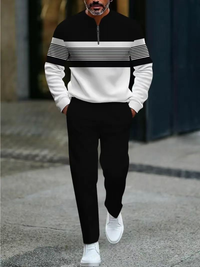 Locker geschnittenes Herren-Sportbekleidungsset mit Pullover mit Grafikprint und Hose