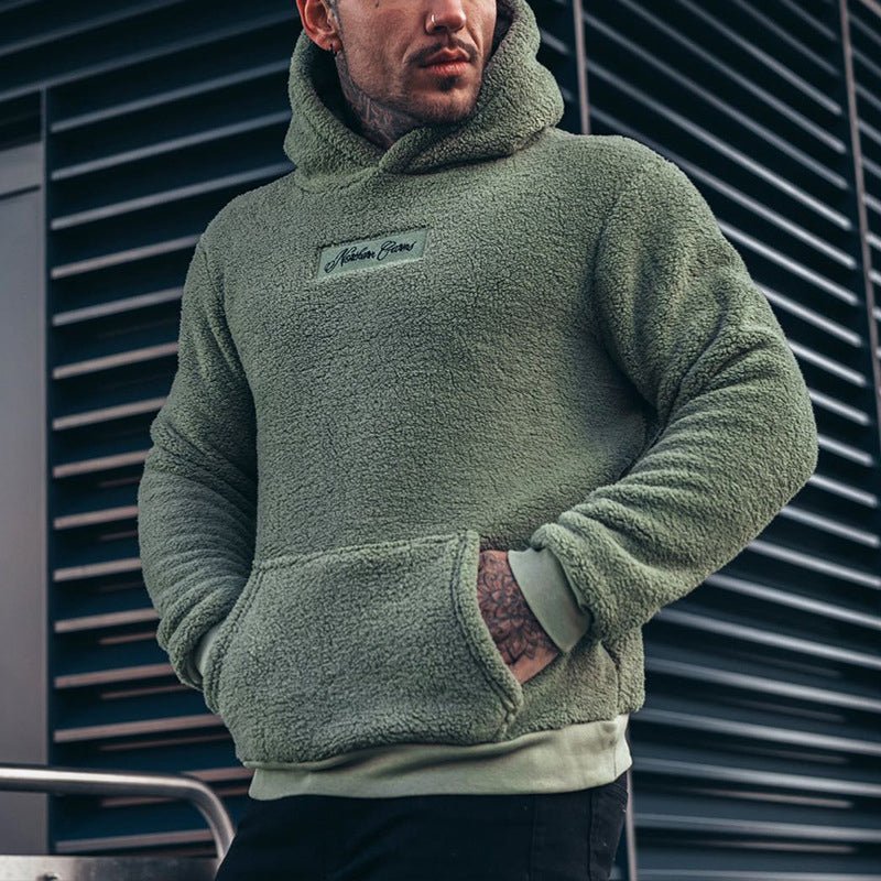 Locker geschnittener Herren-Sherpa-Kapuzenpullover
