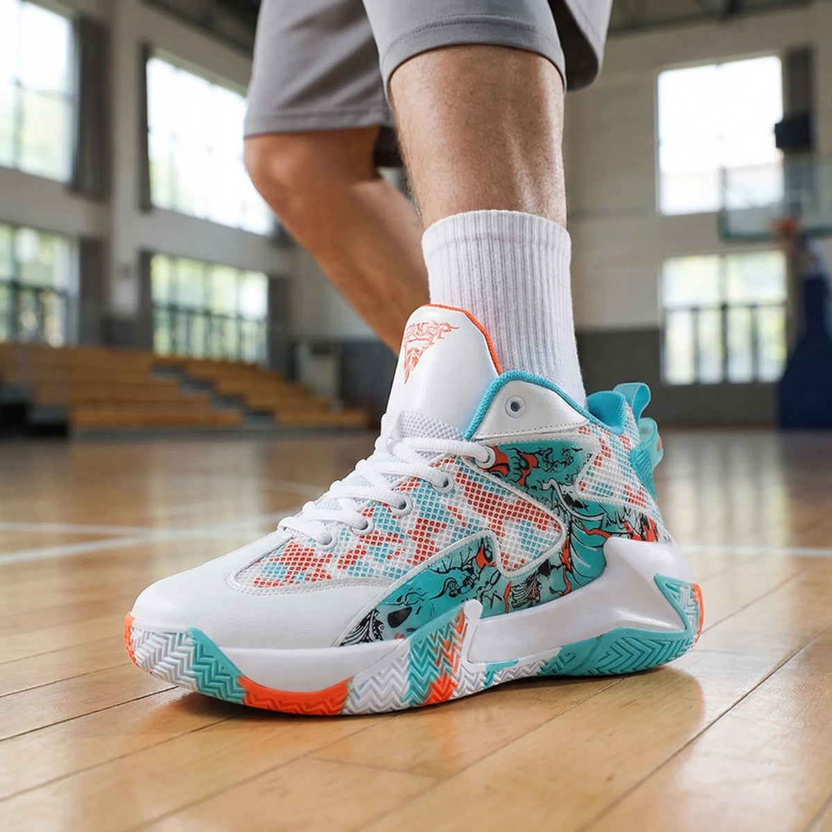 Herren High-Top Basketballschuhe mit auffälligem Muster