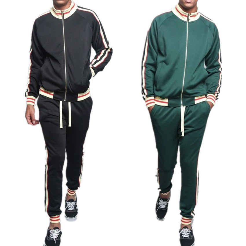 Herren-Trainingsset | Gestreifte Jacke & Trainerhose - Bequem