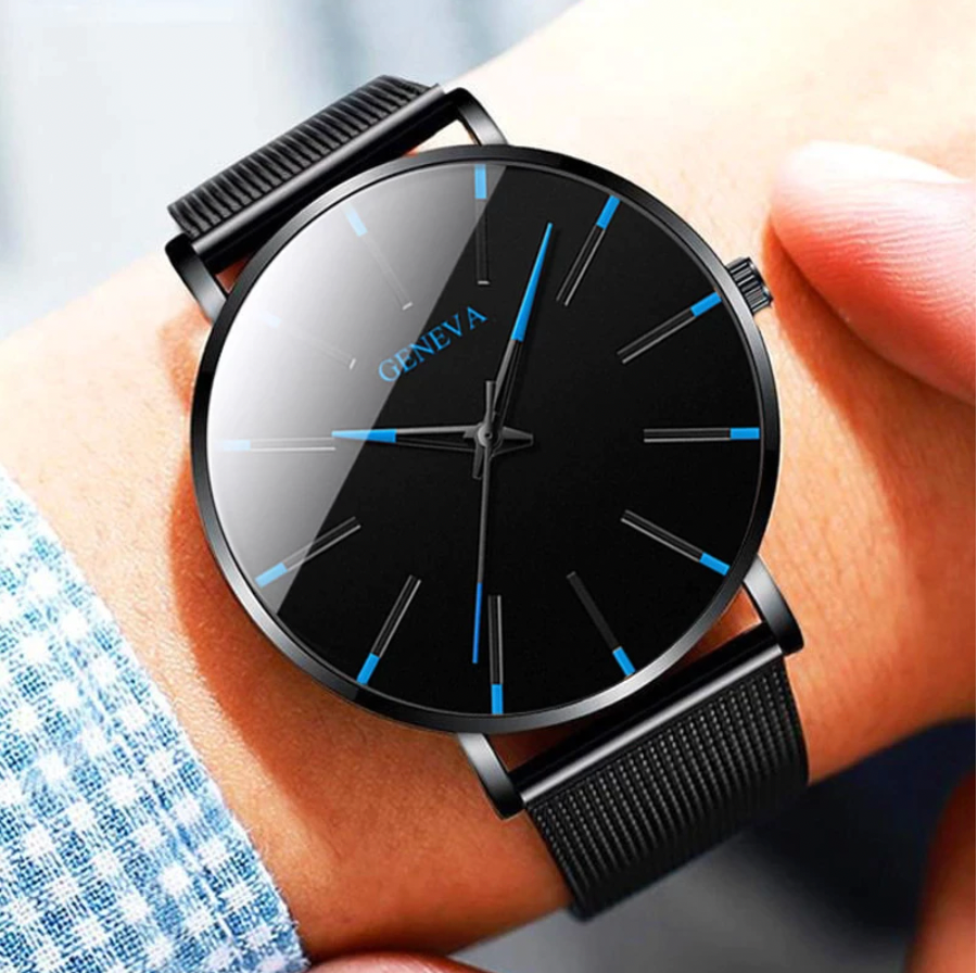 Minimalistische analoge Herrenuhr