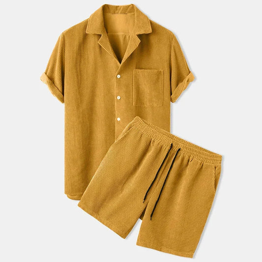Herren-Sommerset aus Rippstrick – lässiger Stil und Komfort für warme Tage
