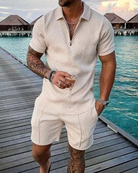 Herren-Sommerset – Poloshirt und Shorts, lässiger Stil für warme Tage