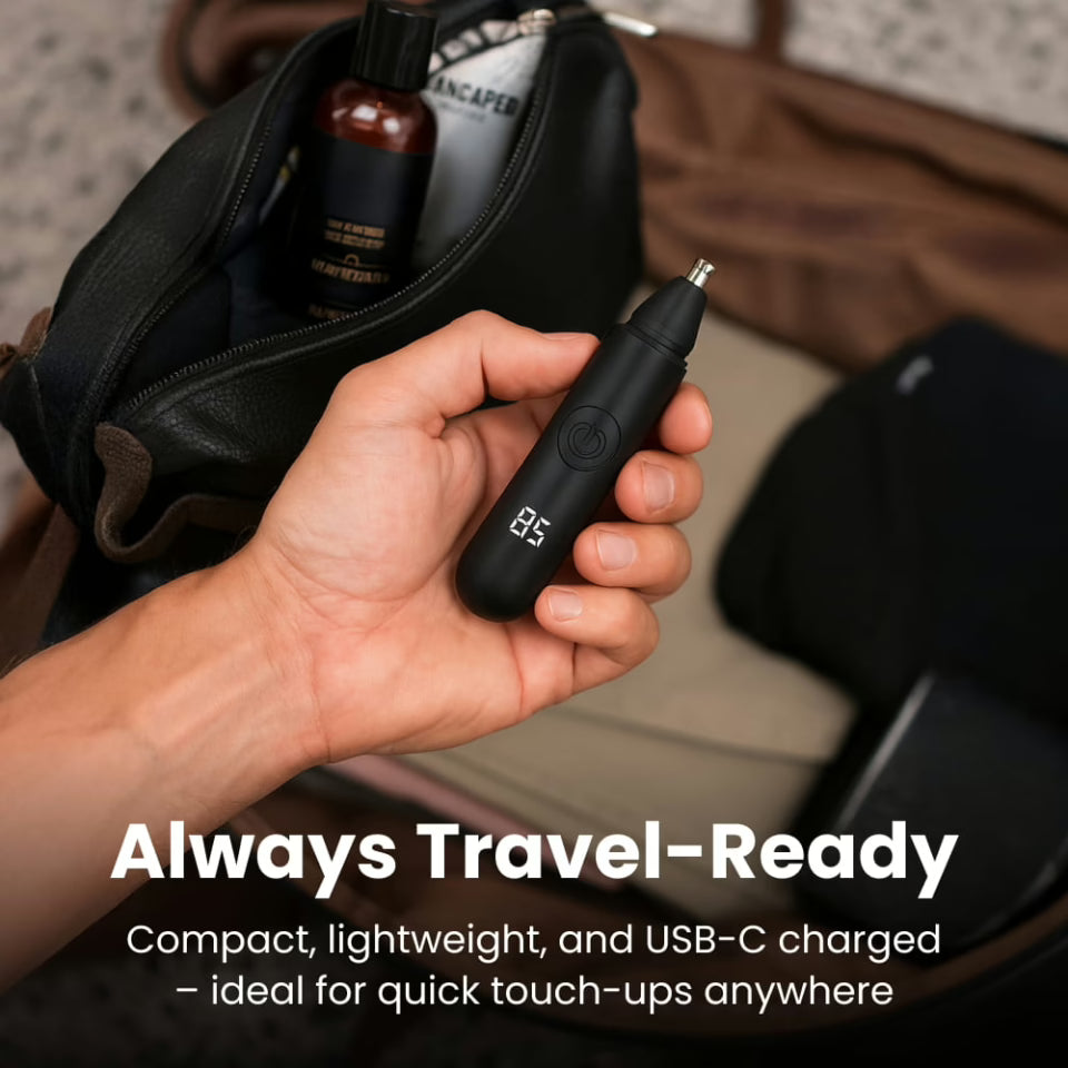 Nasenhaartrimmer für Männer | Wiederaufladbar mit USB-C-Anschluss, schmerzfrei und leise, mit wasserdichtem Kopf für Reisen und die tägliche Pflege