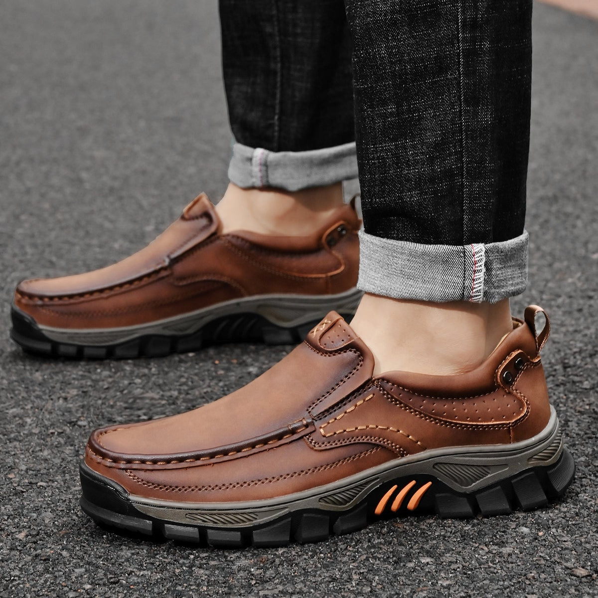 Orthopädische Herren-Übergangsschuhe mit bequemer Sohle
