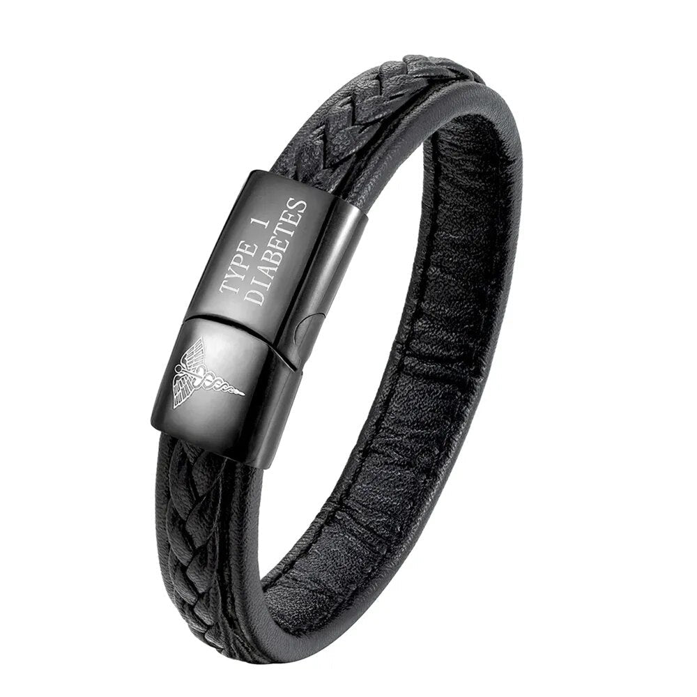 Medizinisches Notfallarmband für Herren - Stilvolle Sicherheit bei Diabetes und Epilepsie